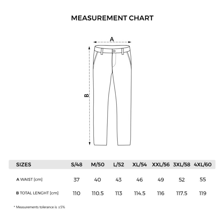 HI-VIZ PANTS - tehnički crtež