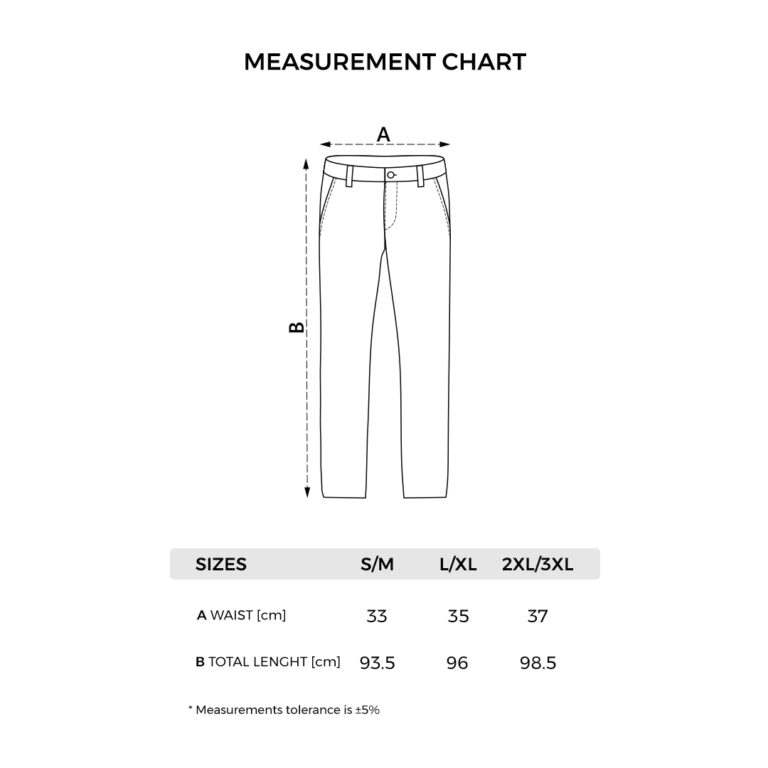 ACTIV PANTS - tehnički crtež