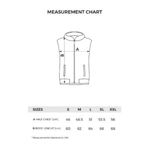 LIBERTY HOOD VEST WOMEN - tehnički crtež